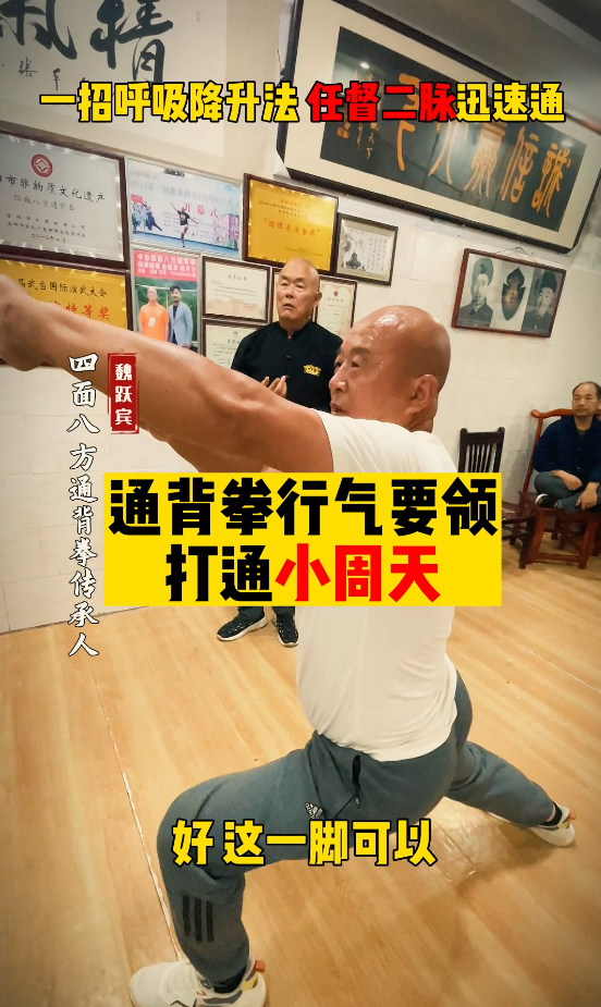 通背拳行氣要領，打通小周天，一招呼吸降升法任督二脈迅速通