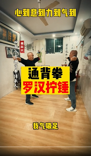心到意到力到氣到，通背拳羅漢擰錘